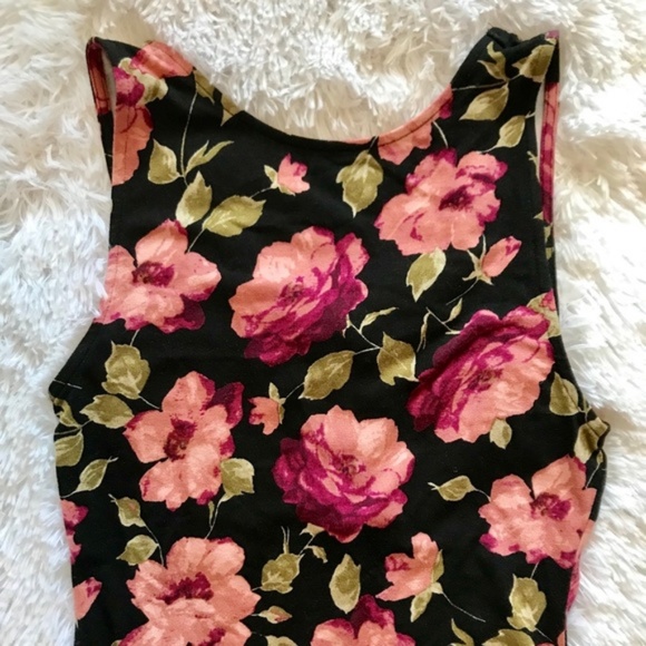 American Eagle Outfitters Tops - American Eagle | Floral bodysuit w/open back xs